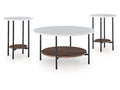 Wrenwich Brown/Black/White Occasional Table Set (Set of 3)