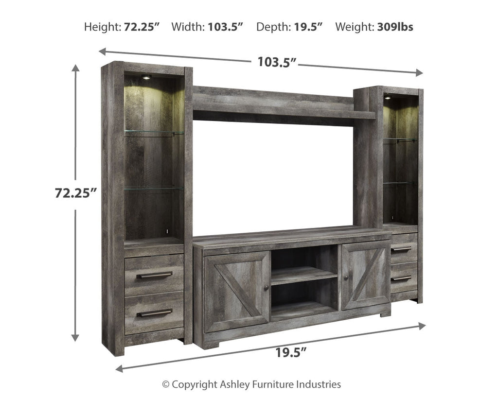 Wynnlow Gray 4-Piece Entertainment Center