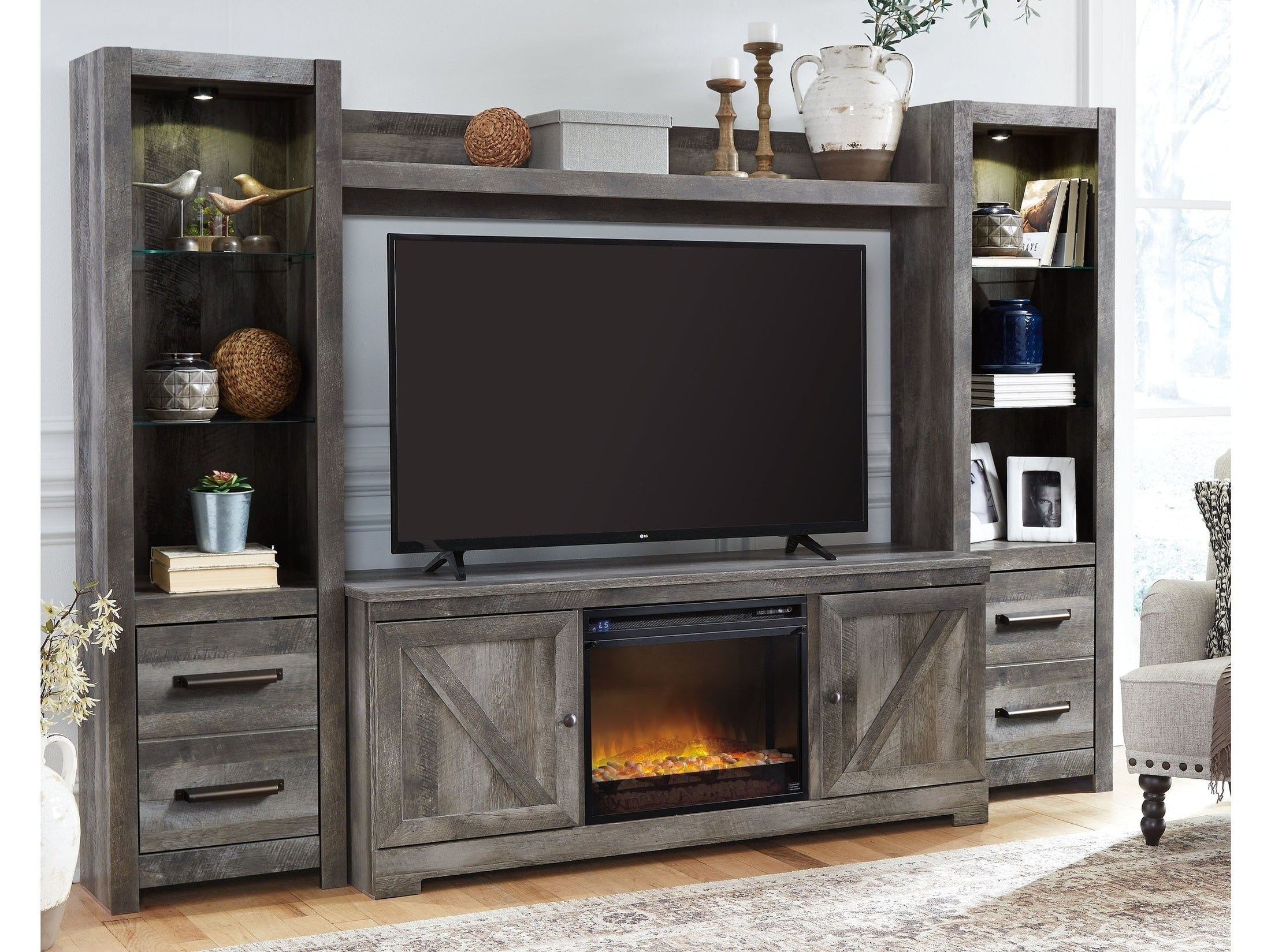 Wynnlow 4 Pc Entertainment Center, Gray
