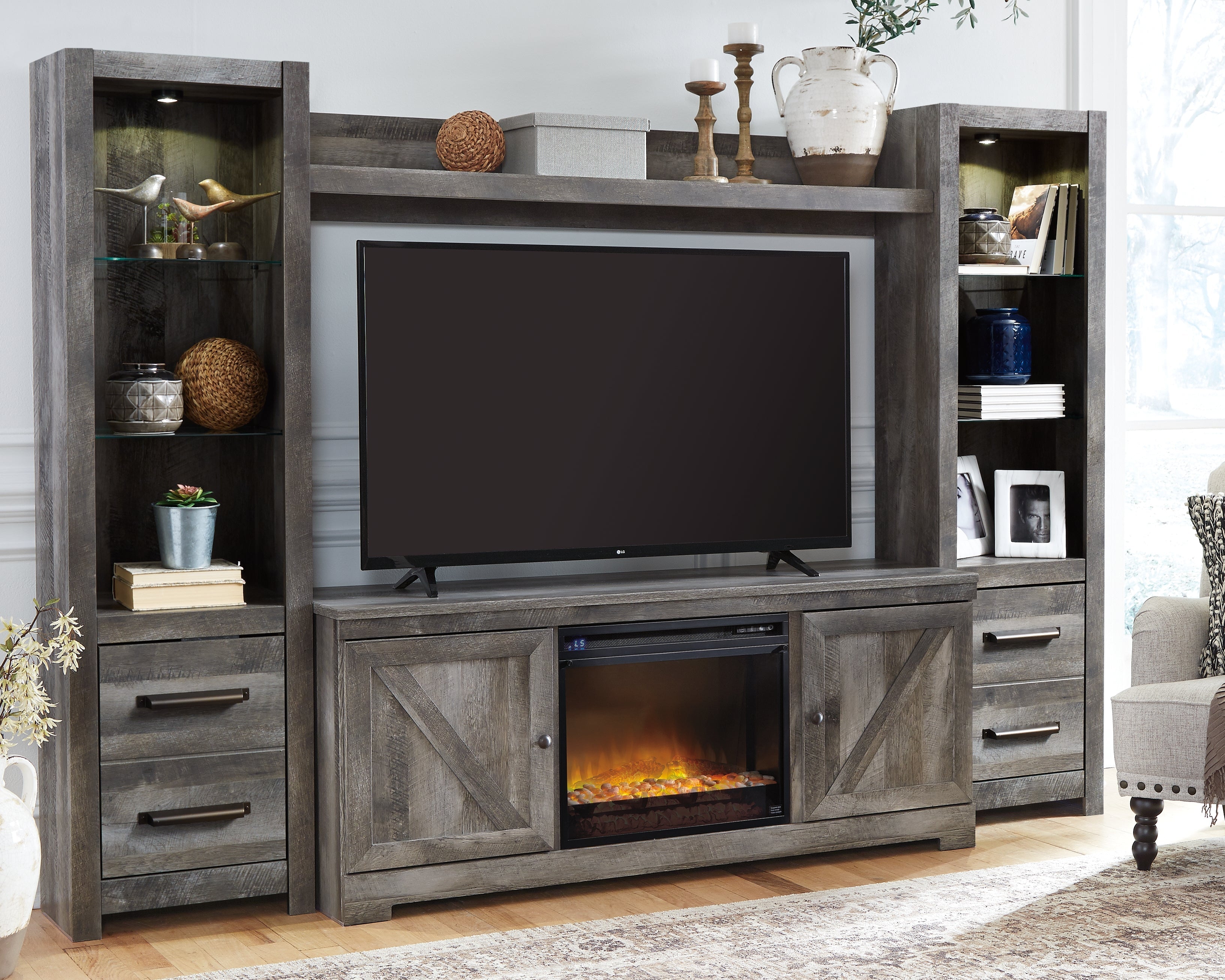 Wynnlow 4 Pc Entertainment Center, Gray