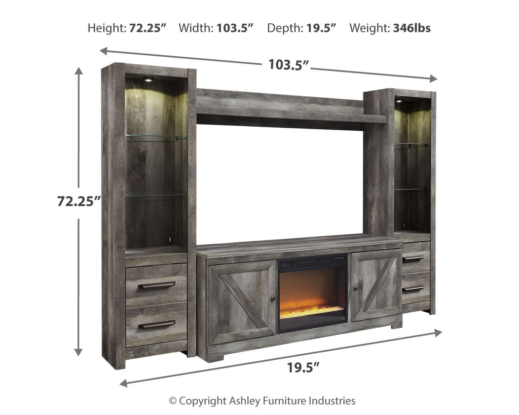 Wynnlow 4 Pc Entertainment Center, Gray