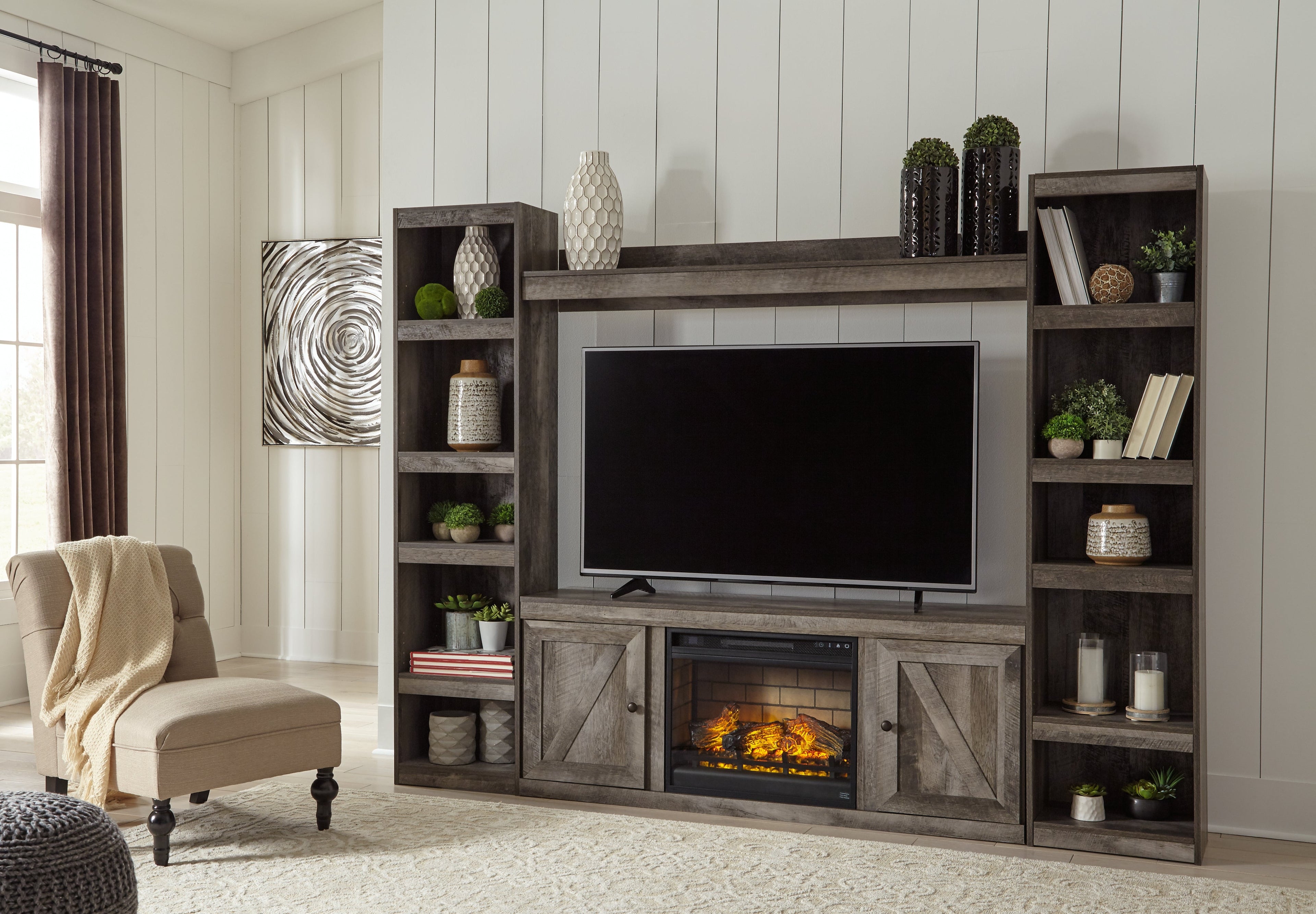 Wynnlow 4 Pc Entertainment Center, Gray