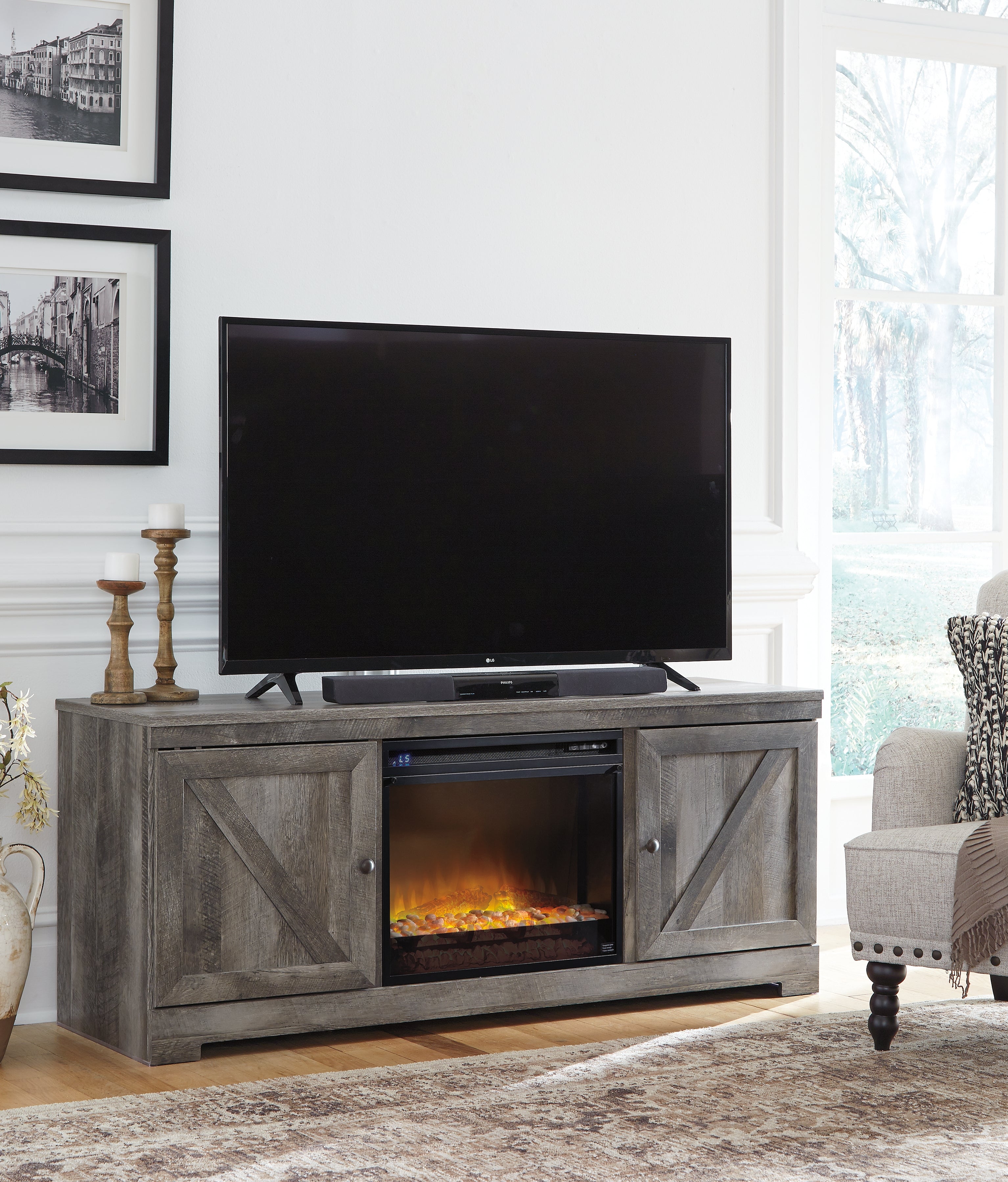 Wynnlow 63" TV Stand, Gray