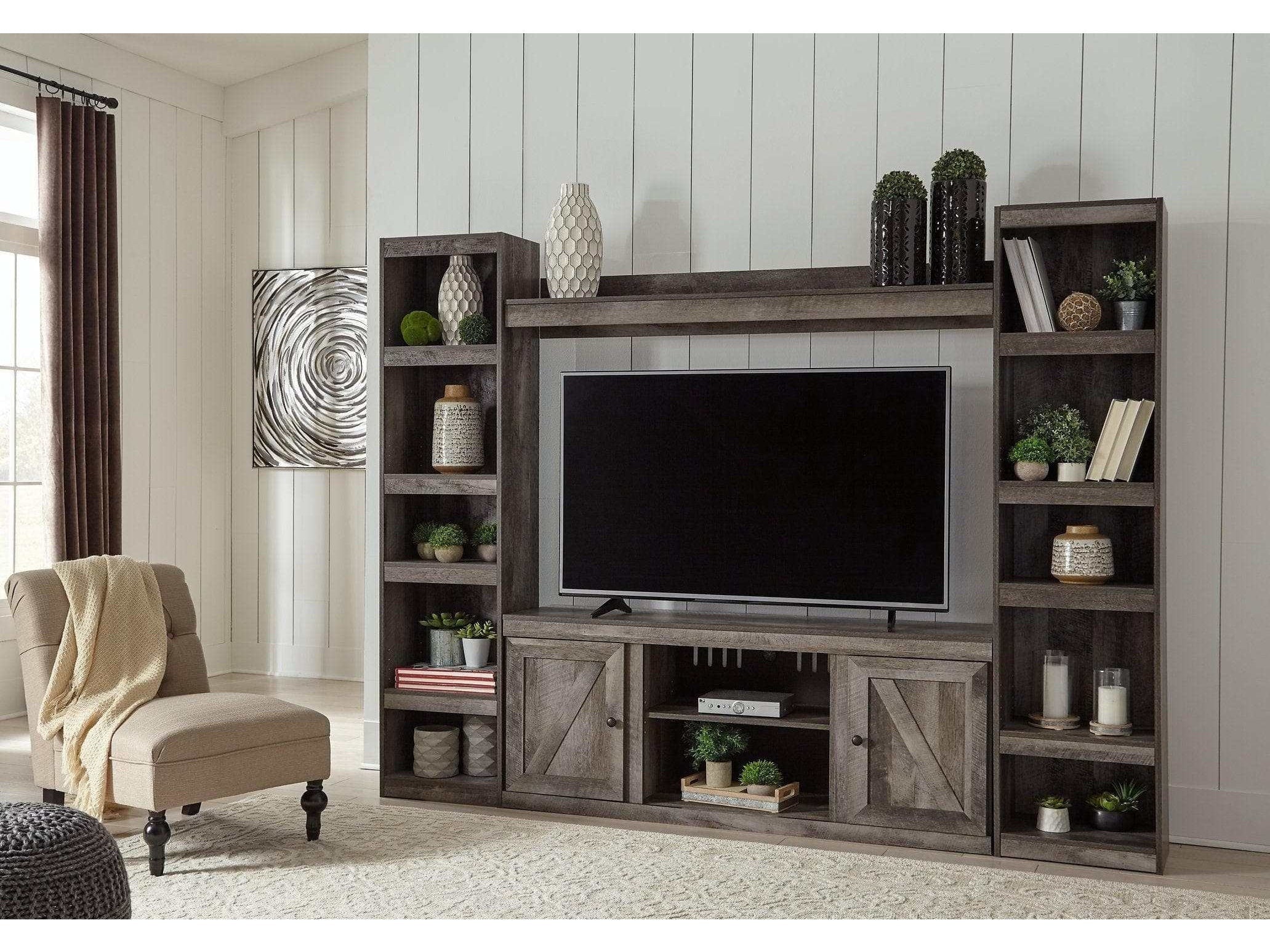 Wynnlow Gray Entertainment Center 4pcs
