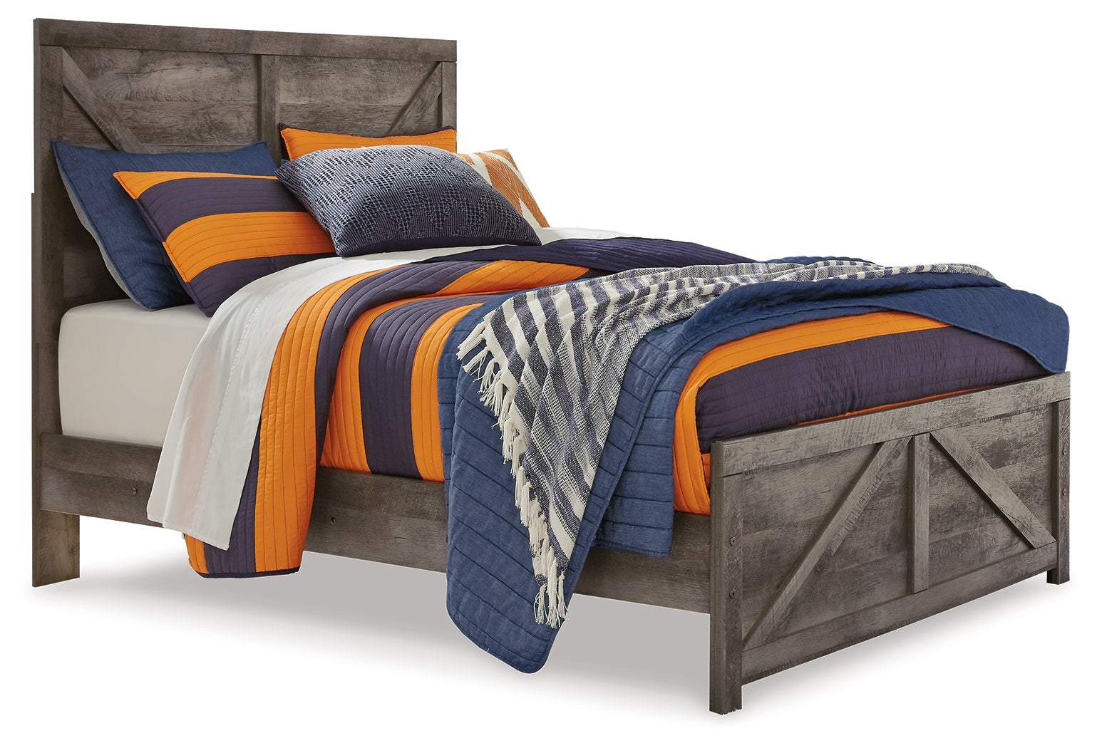Wynnlow Gray Full Crossbuck Panel Bed