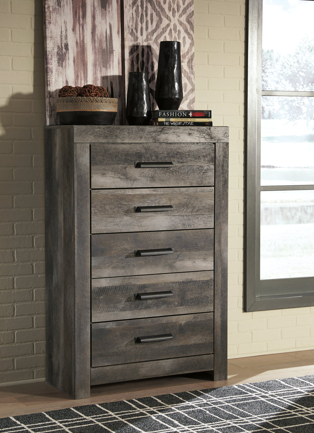 Wynnlow Gray Full Panel Bed & Chest & Nightstand