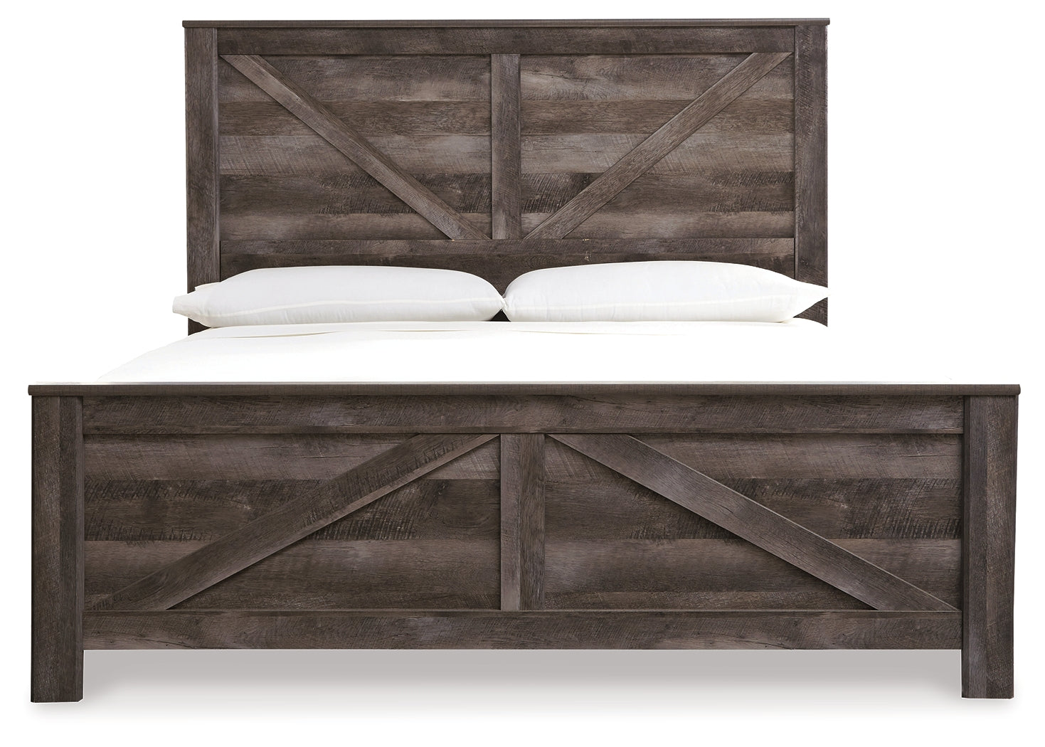 Wynnlow Gray King Crossbuck Panel Bedroom Set with Chest