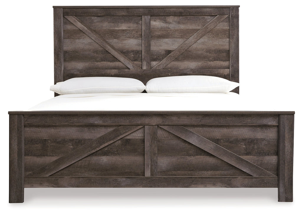 Wynnlow King Crossbuck Panel Bedroom Set, Gray