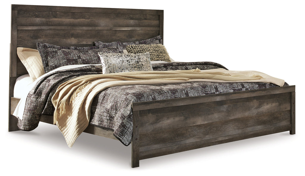 Wynnlow Gray King Panel Bedroom Set with 2 Nightstands