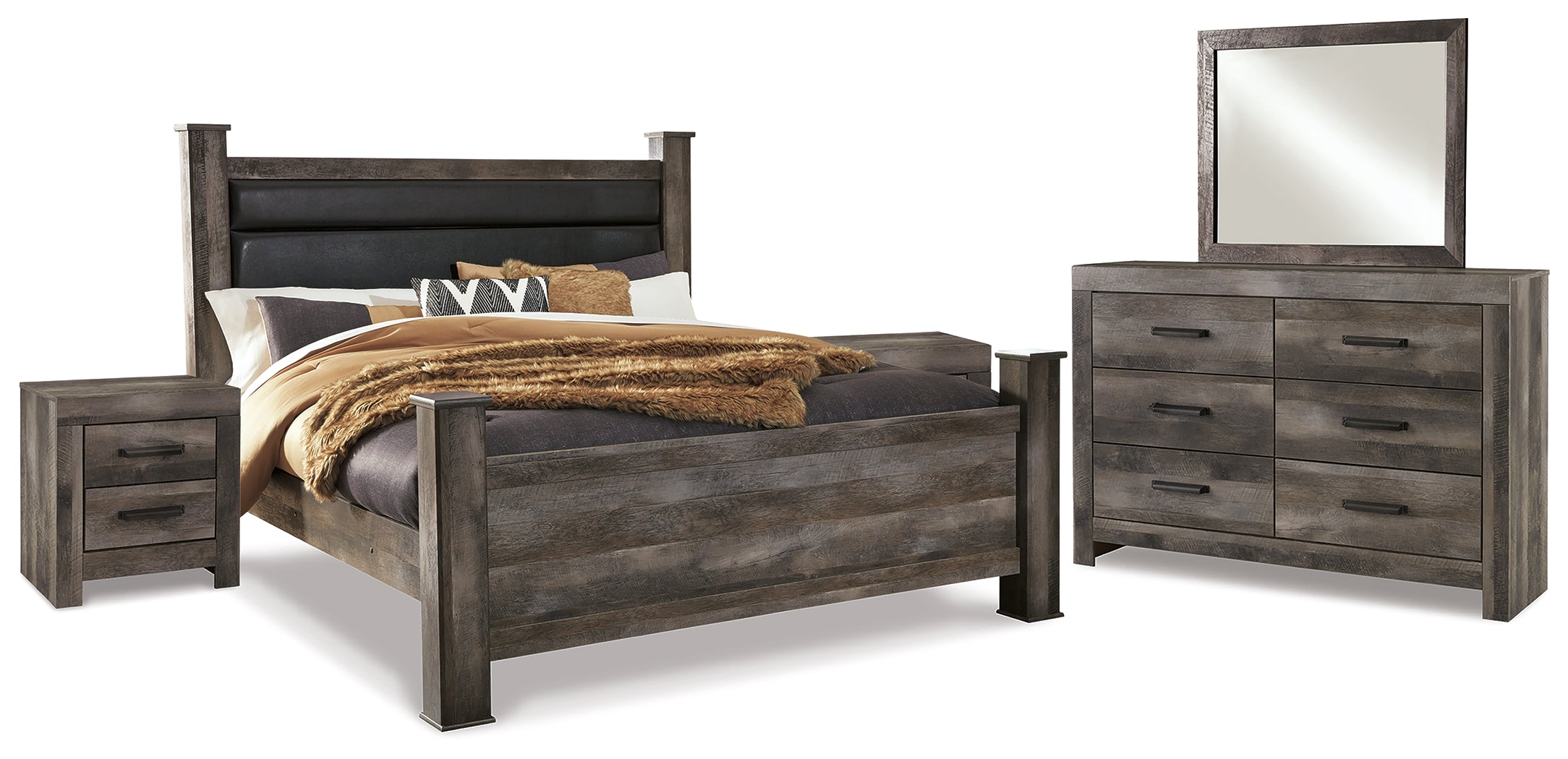 Wynnlow King Poster Bedroom Set, Gray