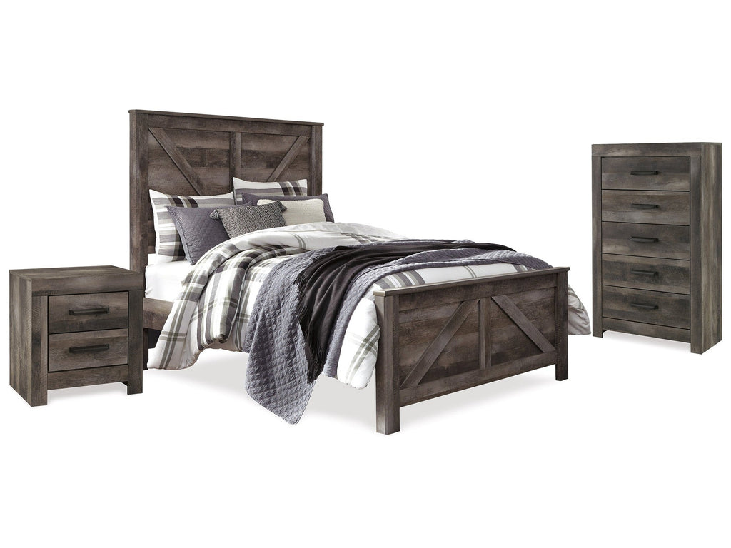 Wynnlow Queen Crossbuck Panel Bedroom Set, Gray