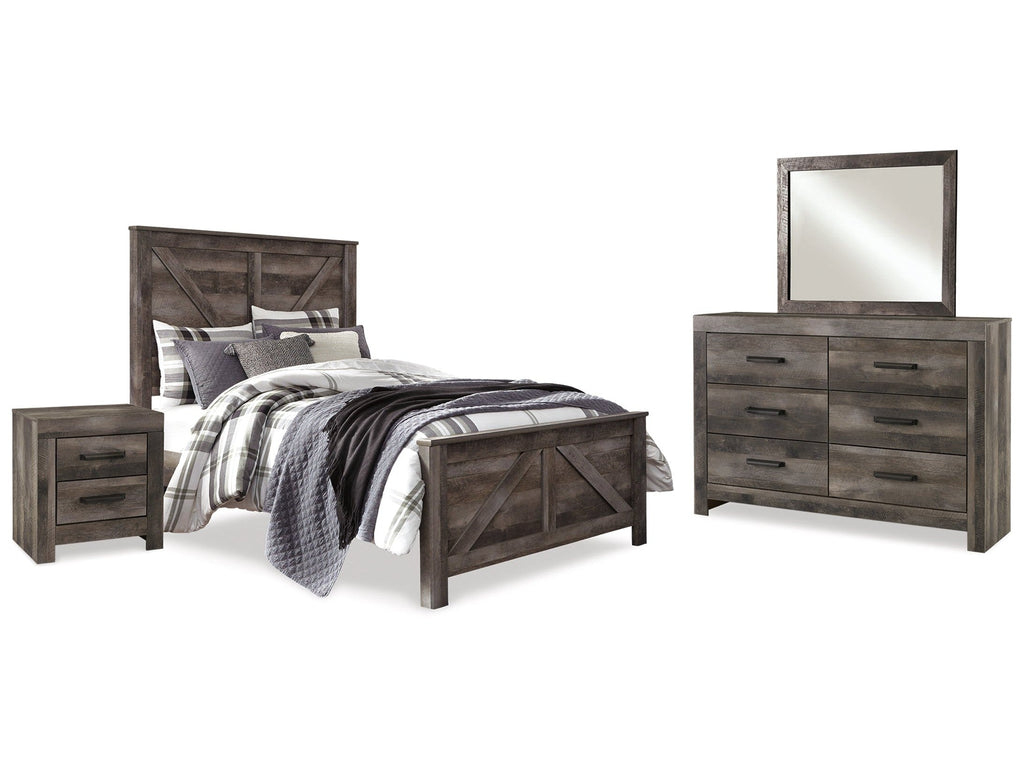 Wynnlow Queen Crossbuck Panel Bedroom Set, Gray