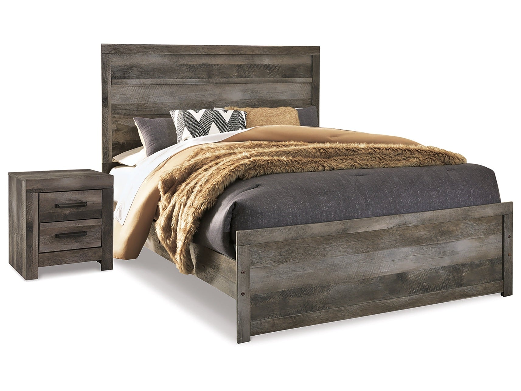 Wynnlow Gray Queen Panel Bedroom Set with Nightstand