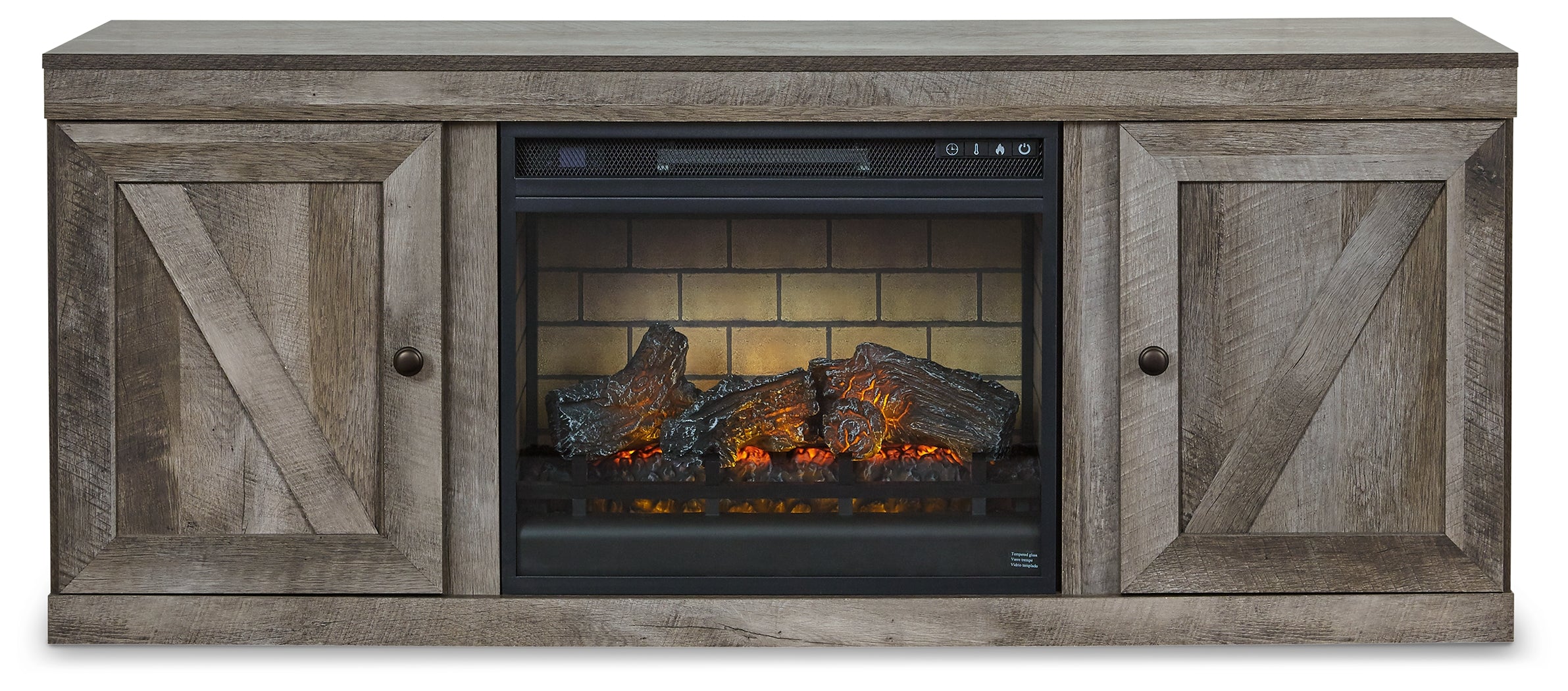 Wynnlow Gray TV Stand with Electric Fireplace