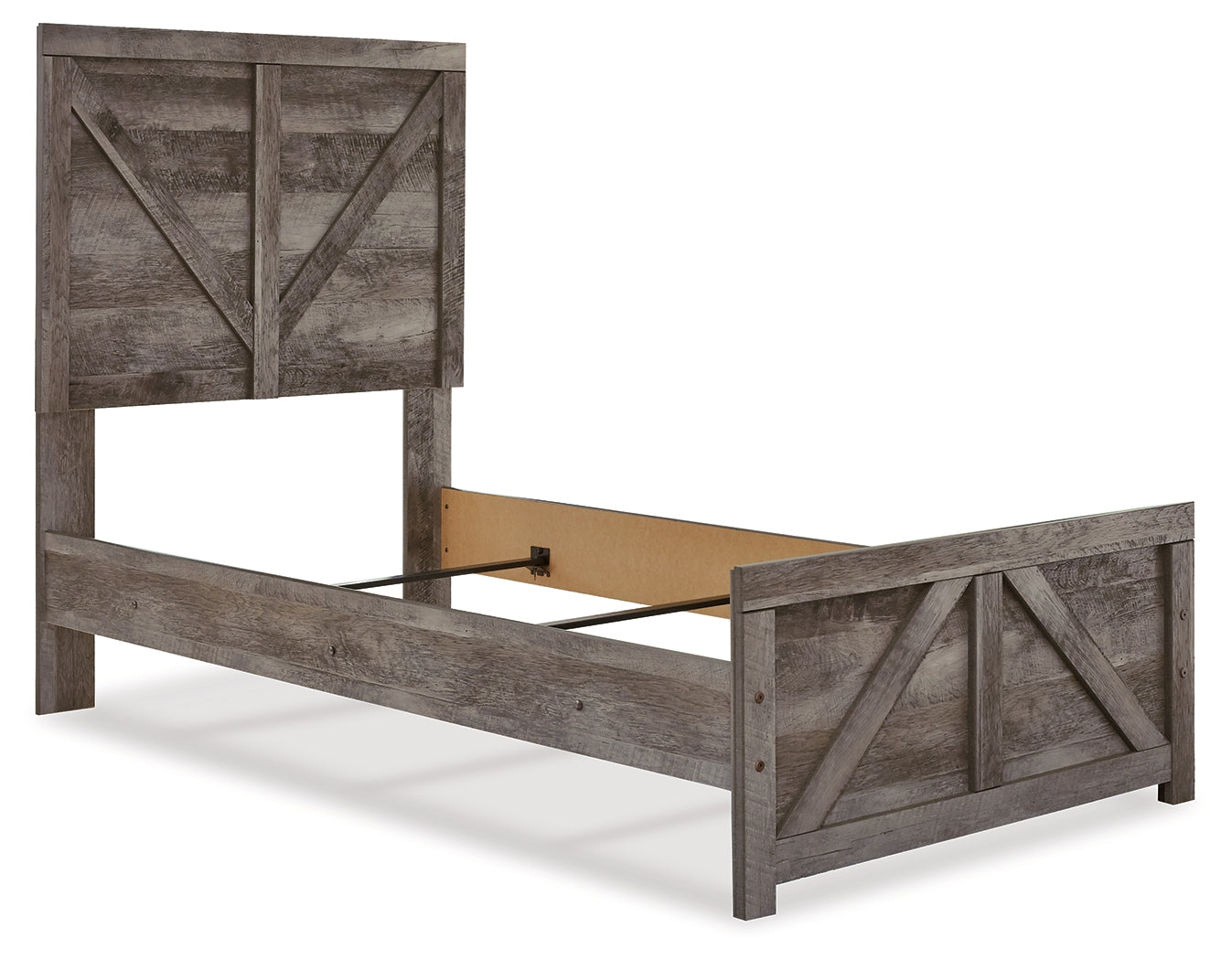 Wynnlow Gray Twin Crossbuck Panel Bed