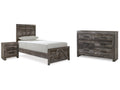Wynnlow Gray Twin Panel Bed & Dresser & Nightstand