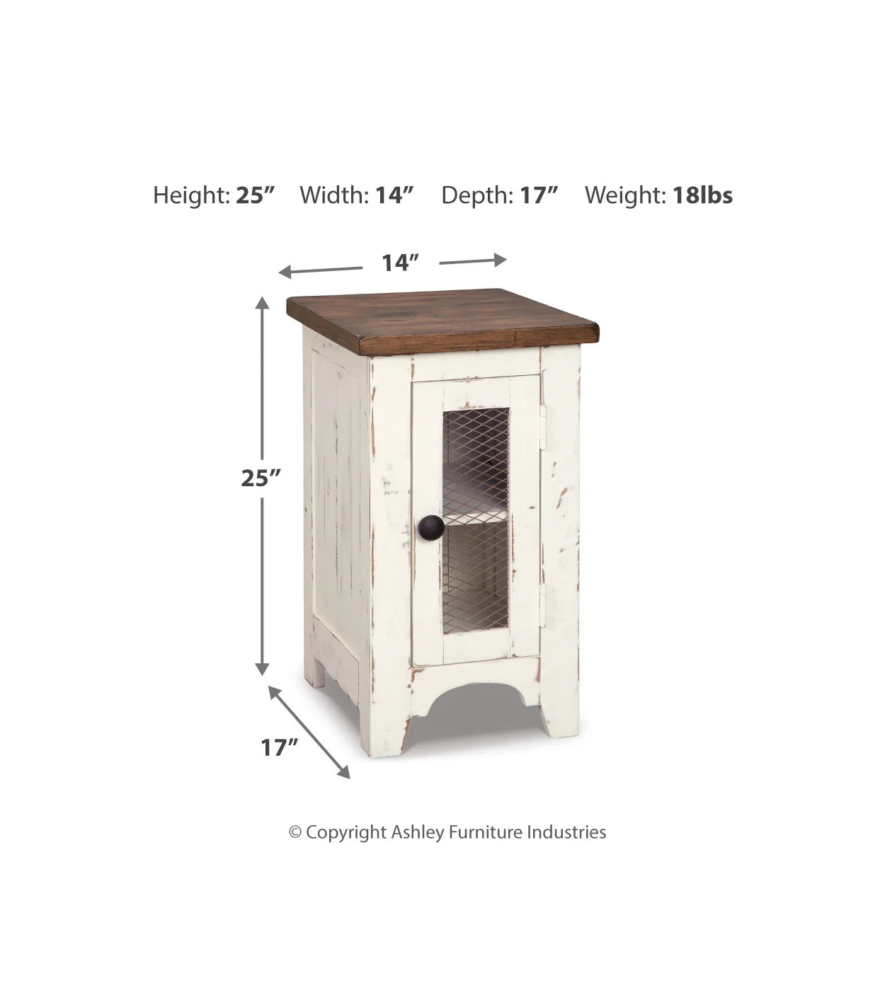 Wystfield White/Brown Chairside End Table