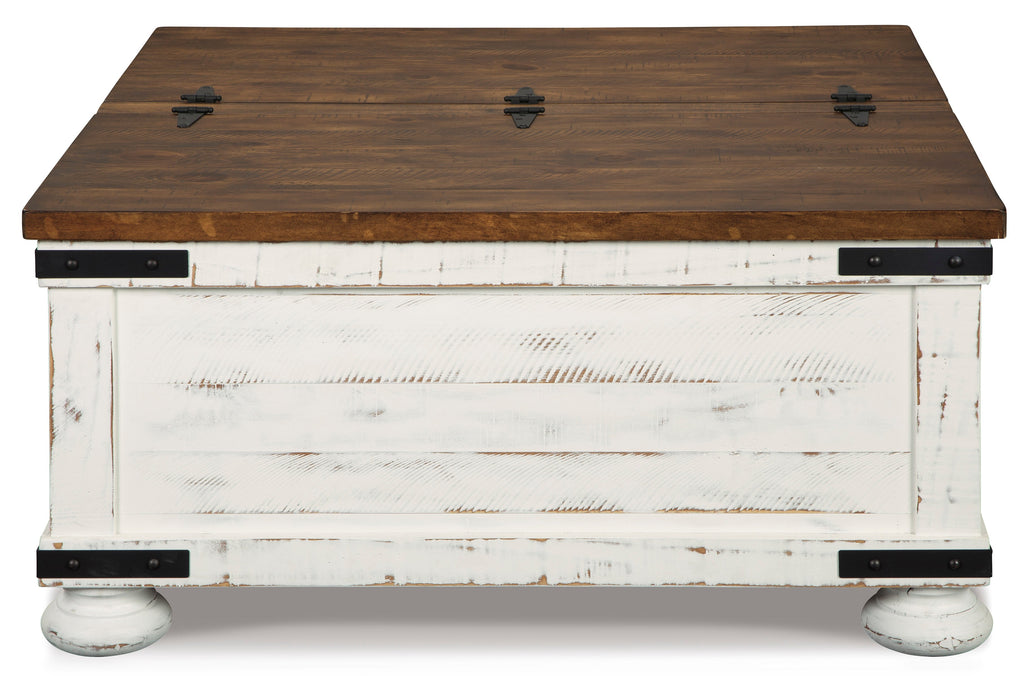 Wystfield White/Brown Cocktail Table with Storage