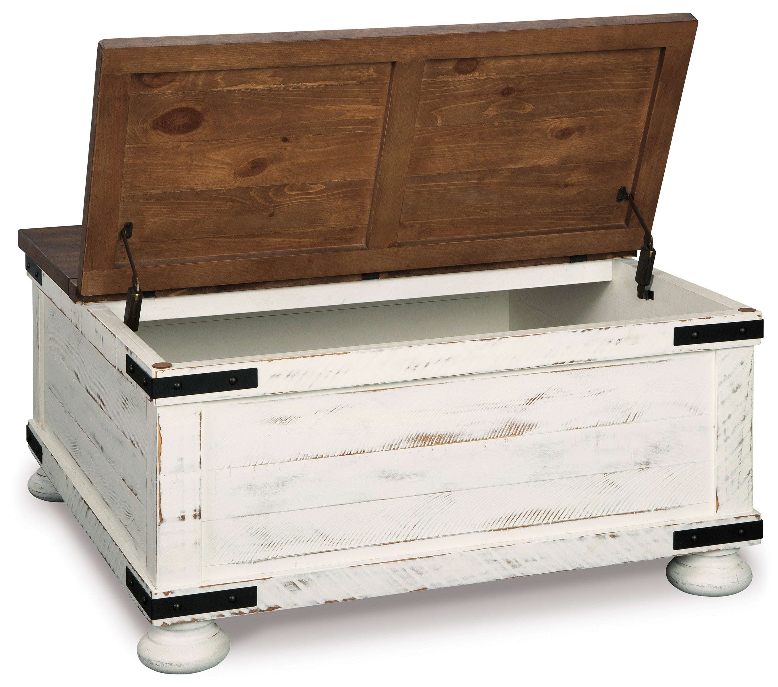 Wystfield White/Brown Cocktail Table with Storage