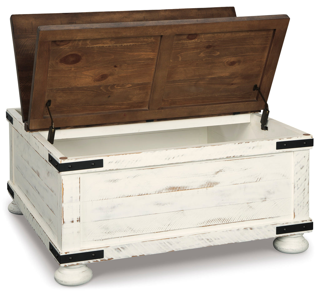 Wystfield White/Brown Cocktail Table with Storage