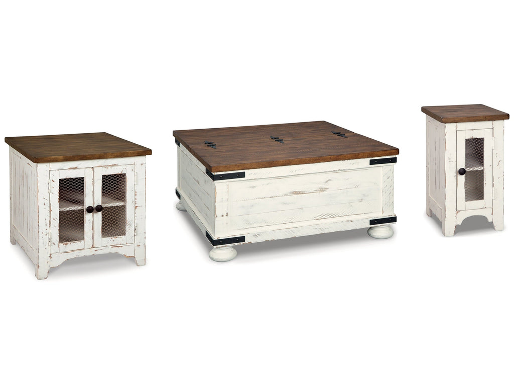 Wystfield White/Brown Coffee Table and 2 End Tables