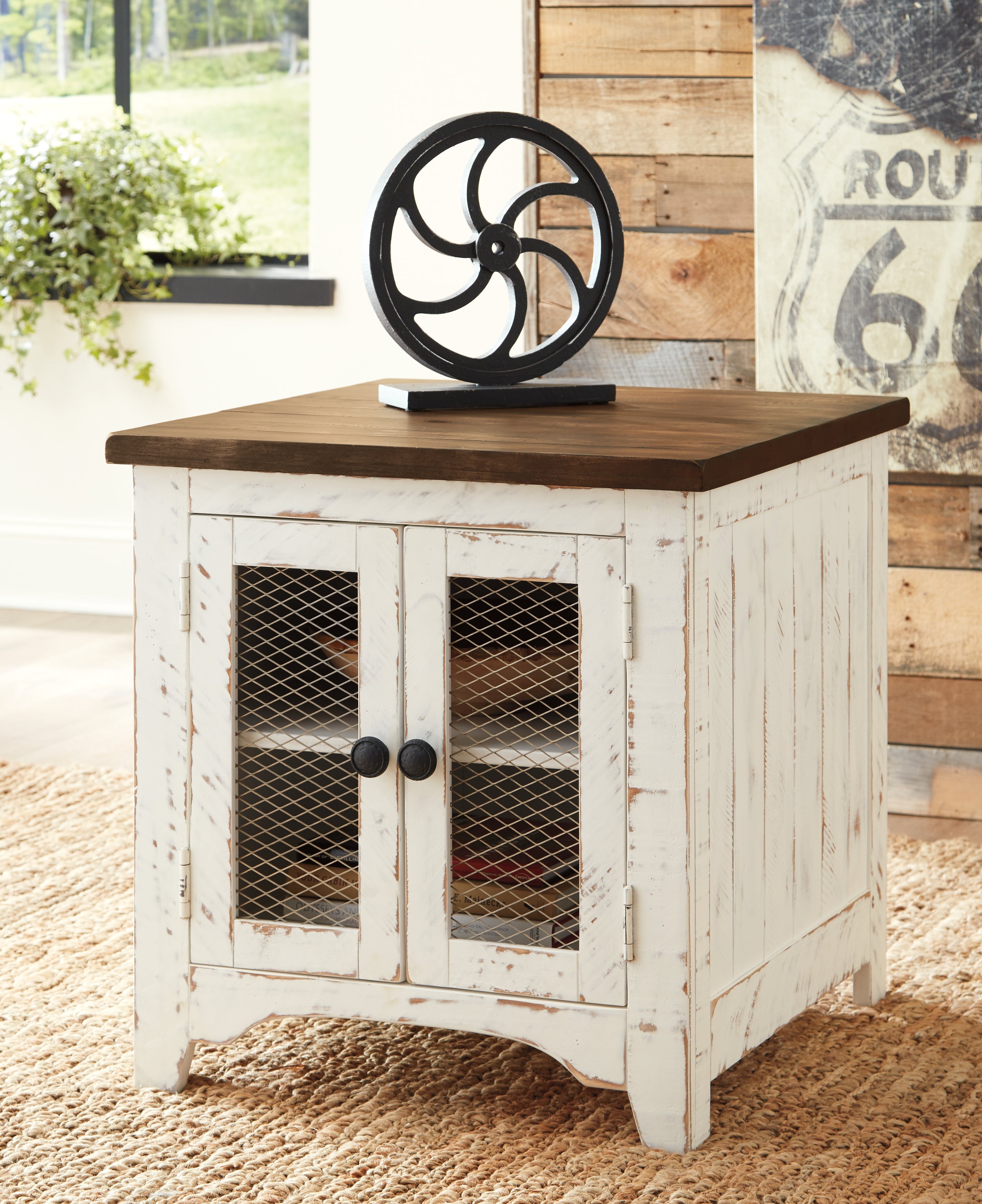 Wystfield White/Brown Coffee Table and 2 End Tables