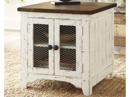 Wystfield White/Brown Rectangular End Table