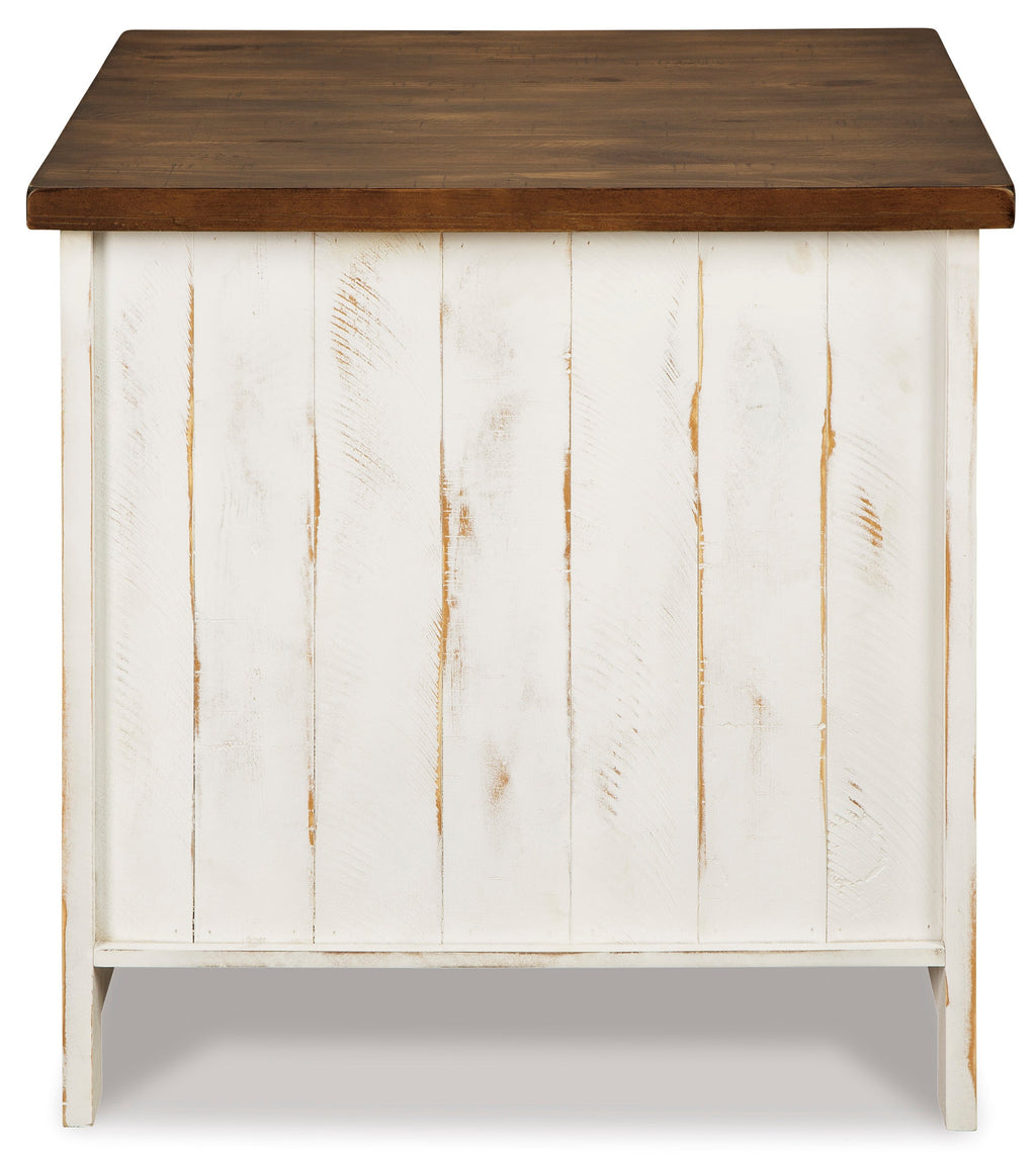Wystfield White/Brown Rectangular End Table