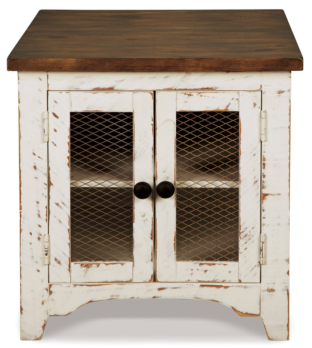 Wystfield White/Brown Rectangular End Table