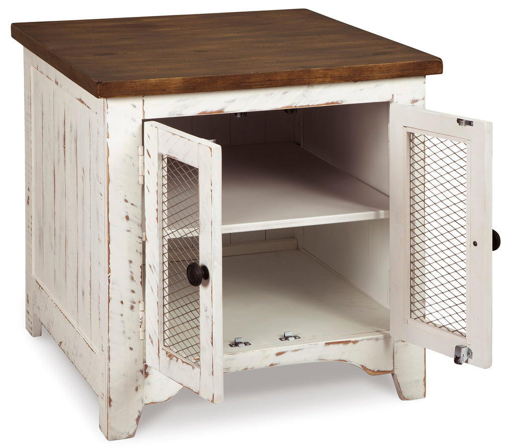 Wystfield White/Brown Rectangular End Table