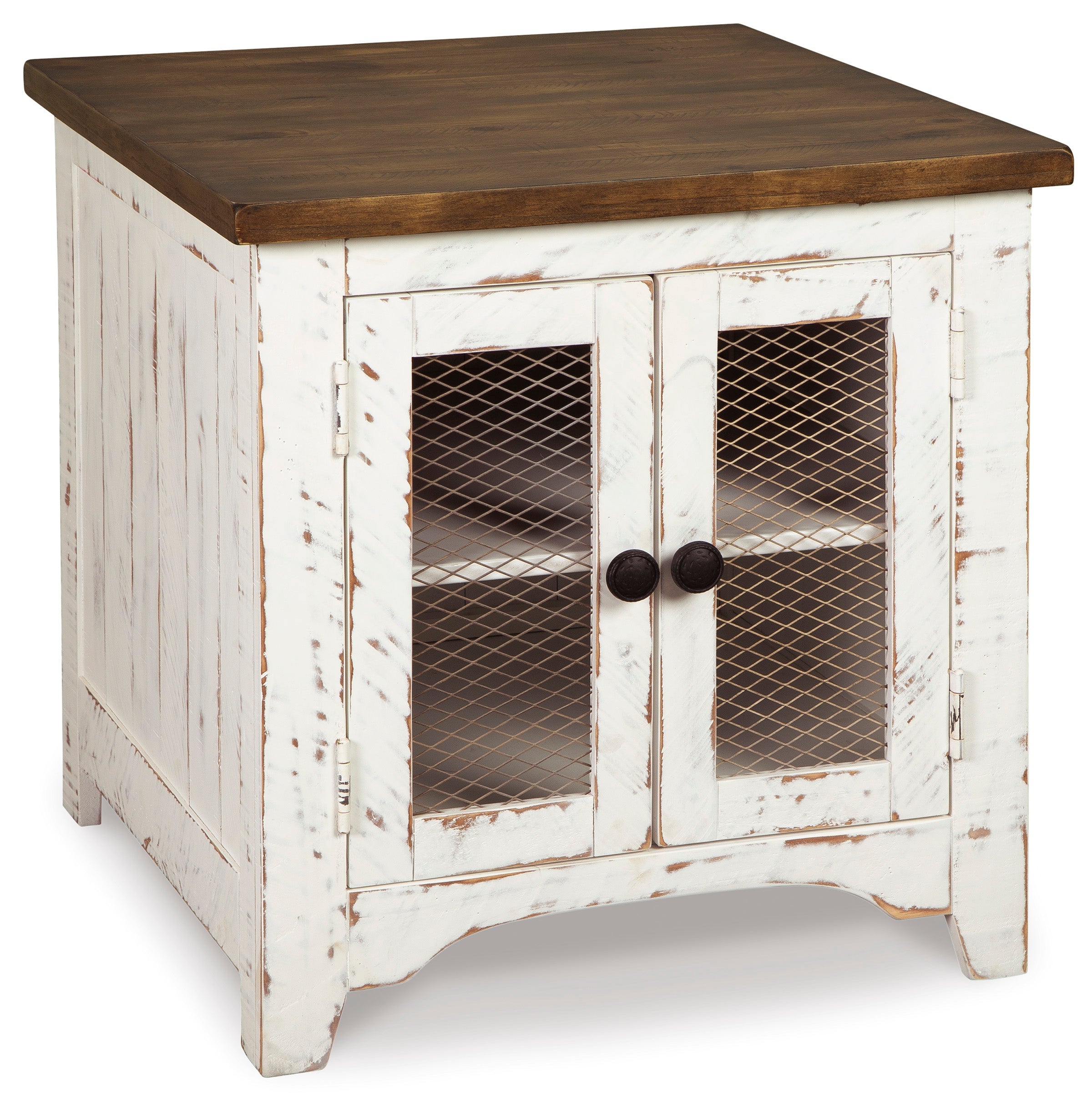 Wystfield White/Brown Rectangular End Table