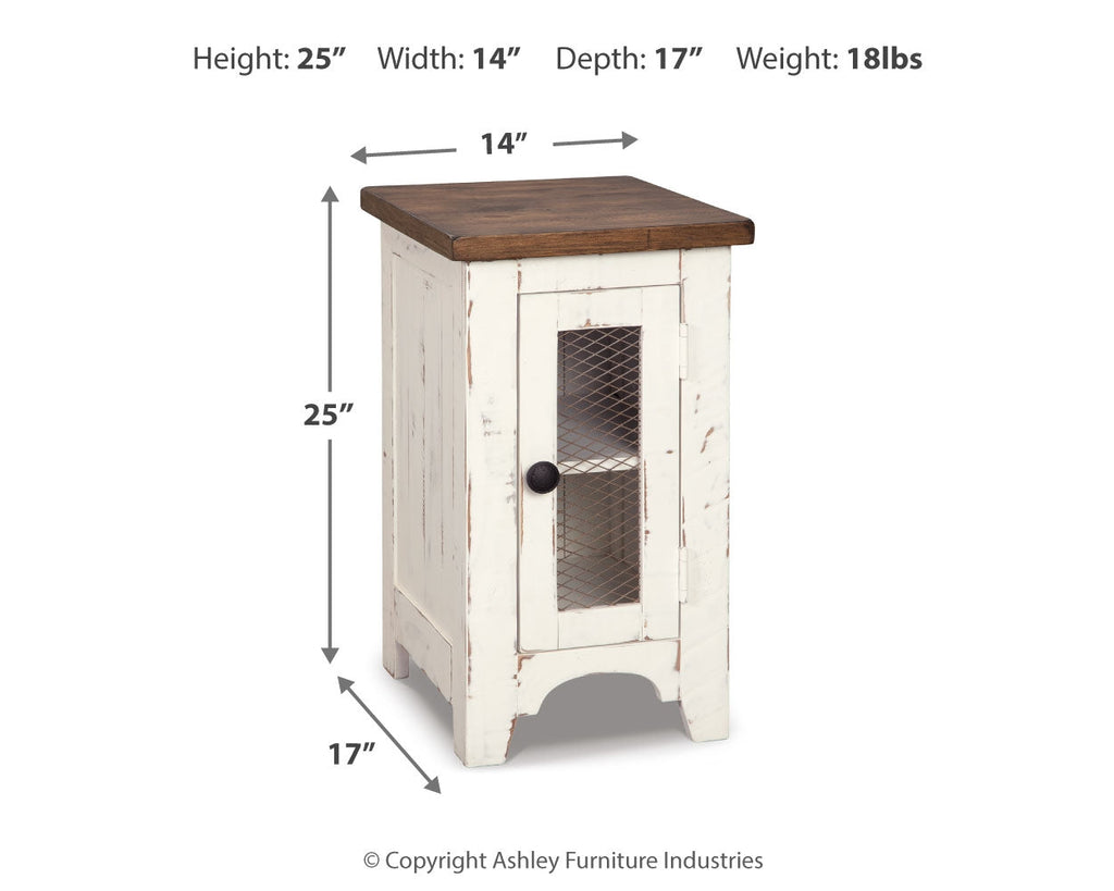 Wystfield White Coffee Table and 2 Chairside End Tables