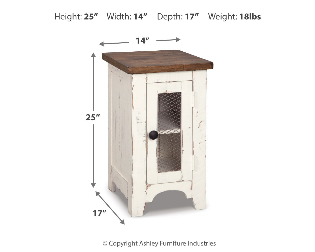 Wystfield White Coffee Table and 2 Chairside End Tables