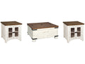 Wystfield White Coffee Table and 2 End Tables