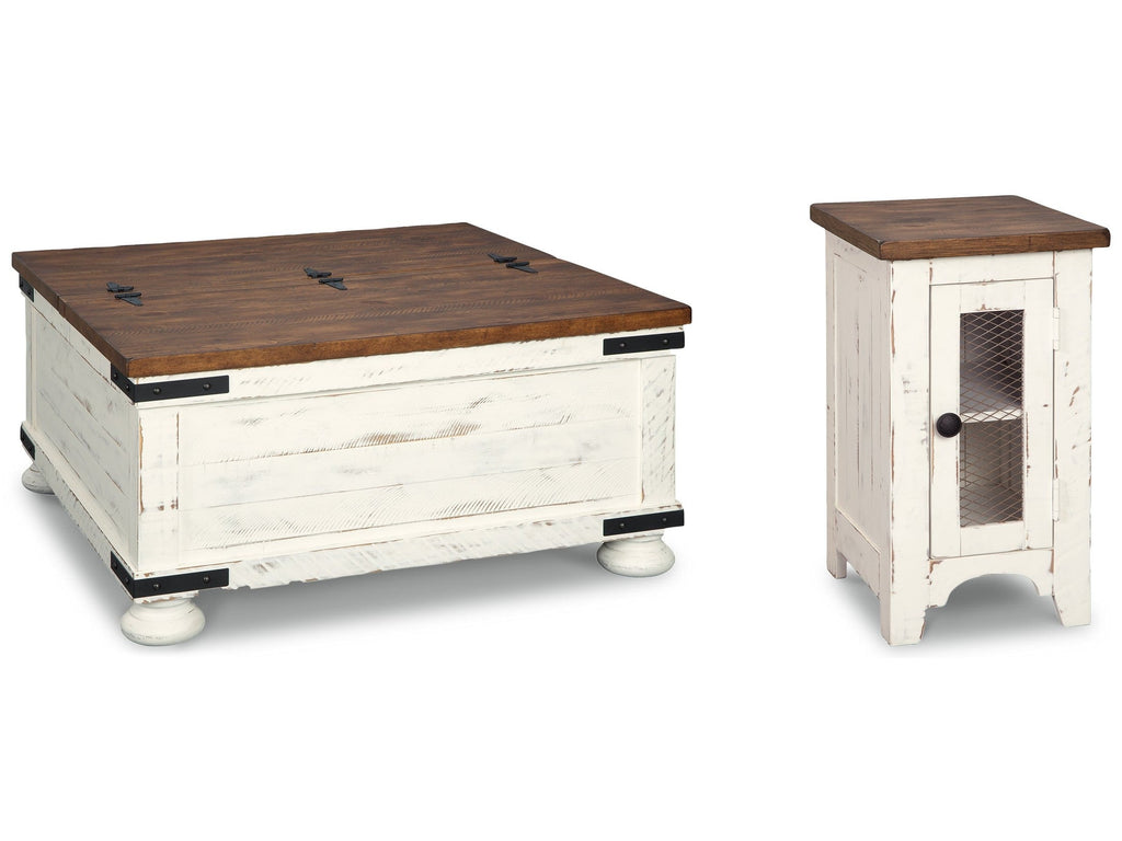 Wystfield White Coffee Table and Chairside End Table