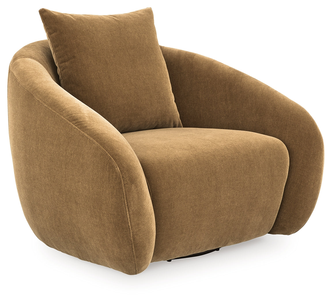 Yahya Camel Swivel Accent Chair