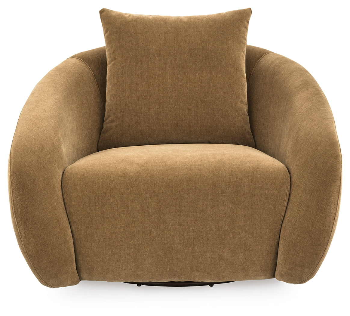 Yahya Camel Swivel Accent Chair