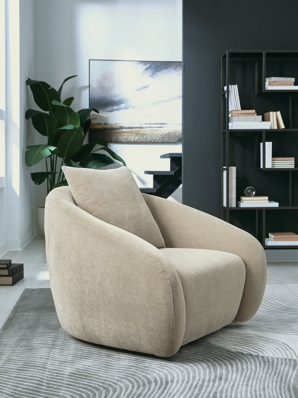 Yahya Pebble Swivel Accent Chair