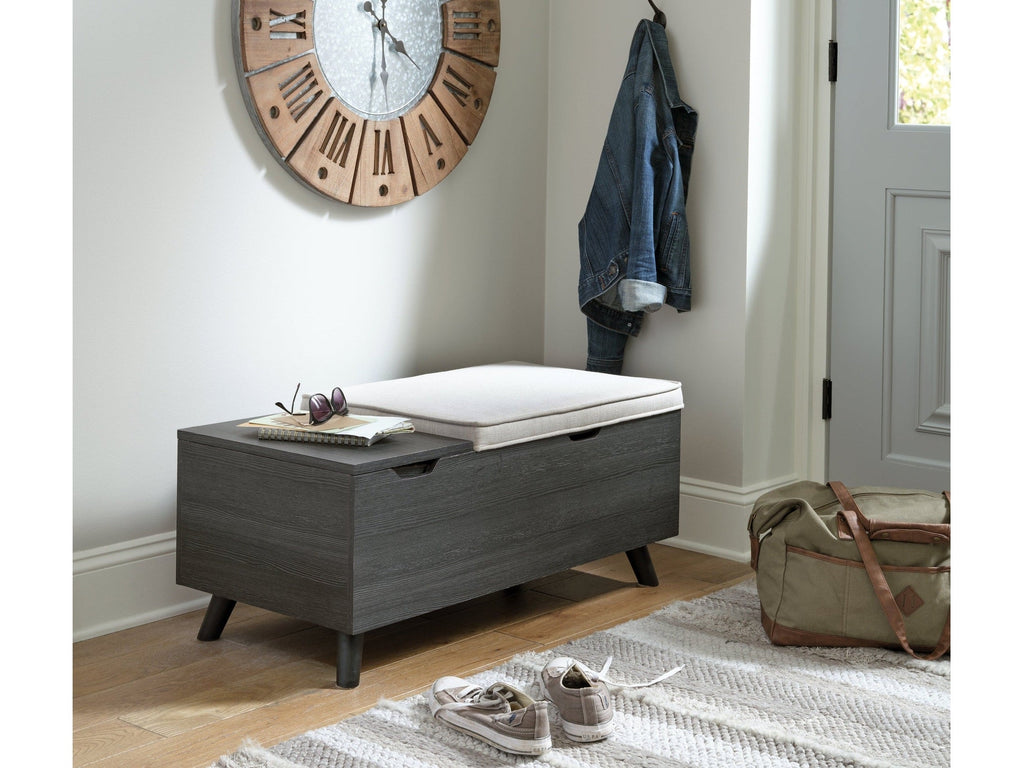 Yarlow Linen/Gray Storage Bench