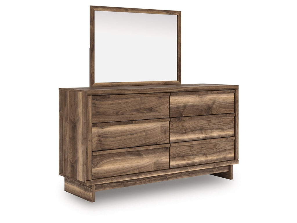Zadilyn Brown 6 Drawer Dresser and Mirror