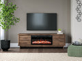 Zadilyn Brown 72" TV Stand with Electric Fireplace