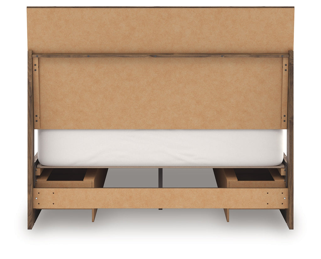 Zadilyn Brown King Panel Bed with Storage