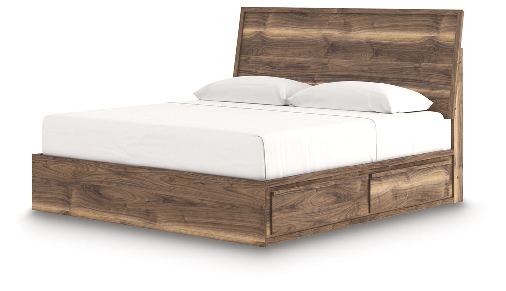 Zadilyn Brown King Panel Bed with Storage