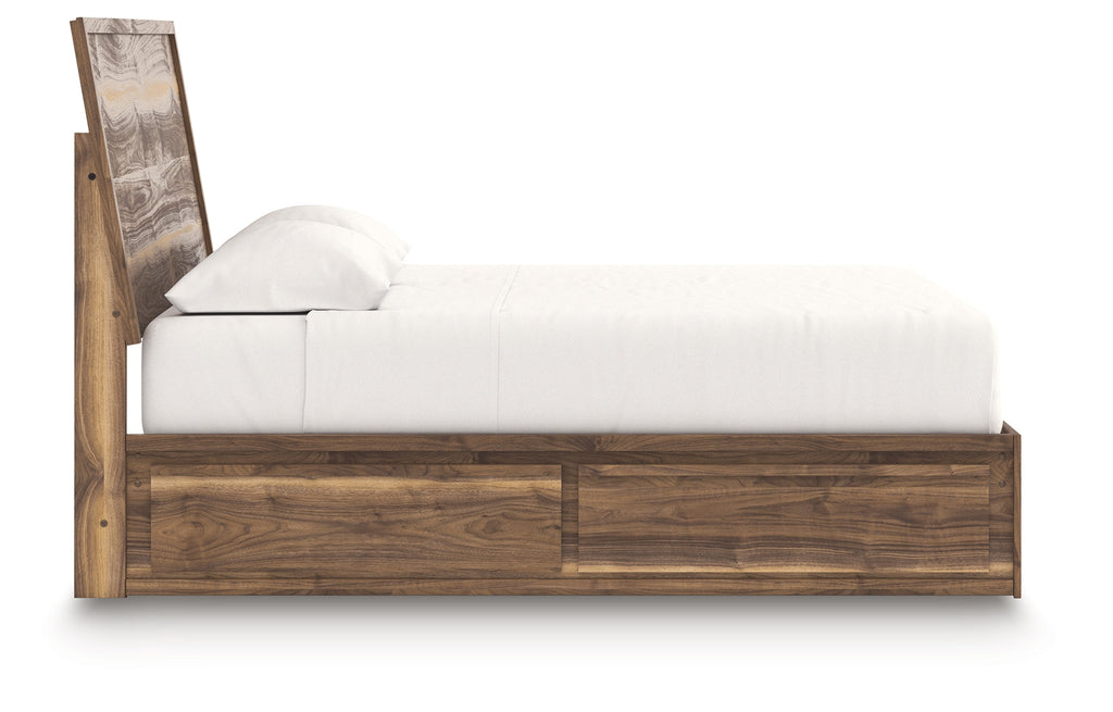 Zadilyn Brown King Panel Bed with Storage