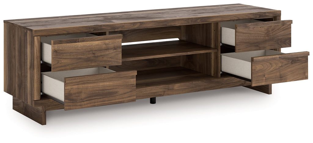 Zadilyn Brown XL TV Stand w/Fireplace Option