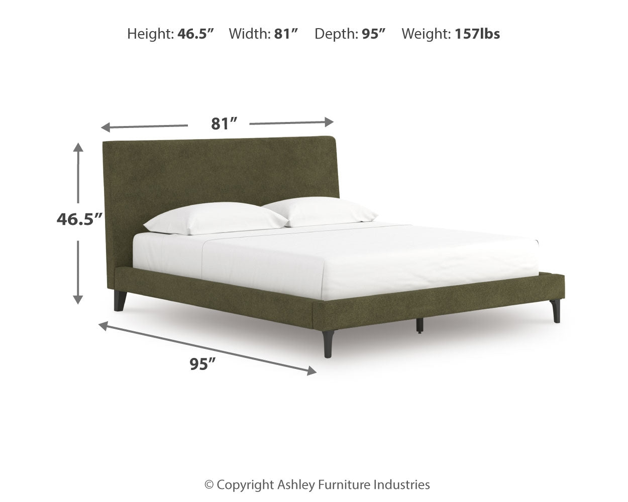 Zadilyn Sage Green California King Upholstered Bed with Roll Slats
