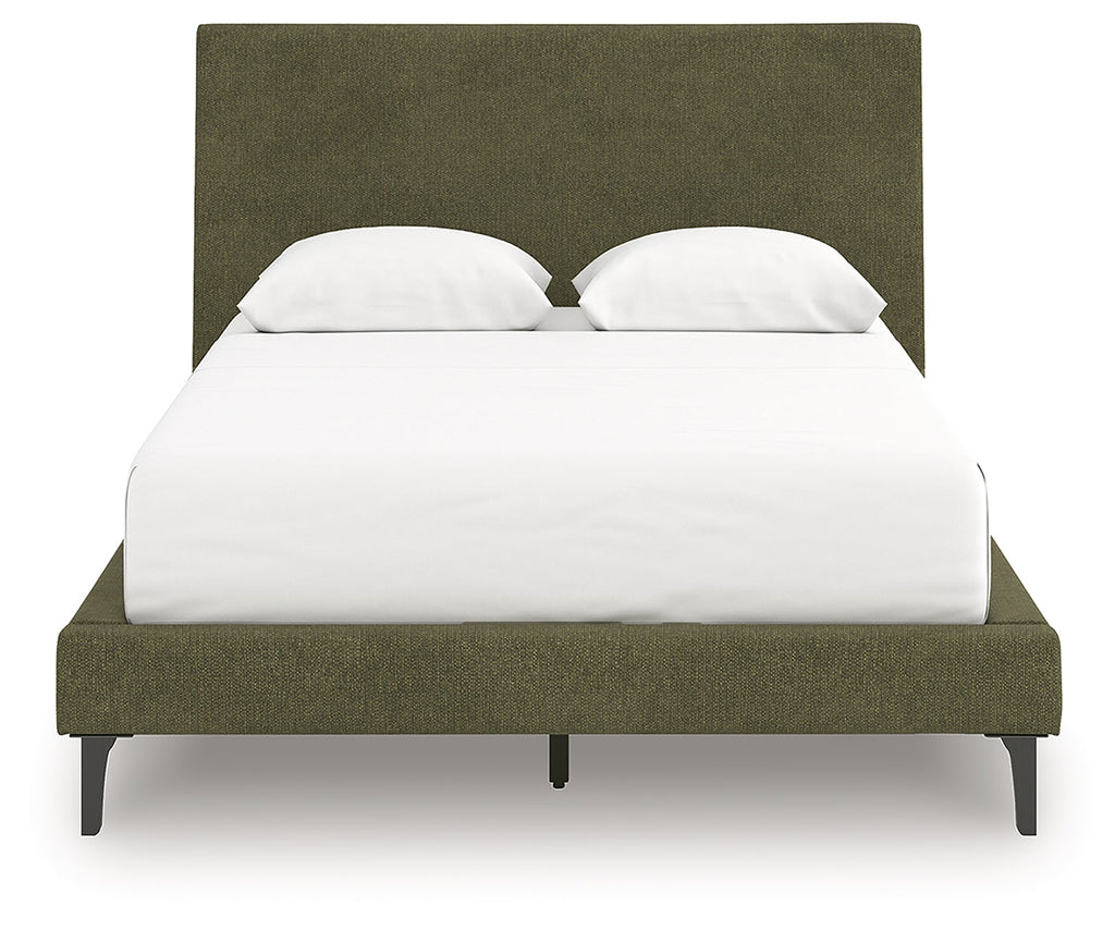 Zadilyn Sage Green Full Upholstered Bed with Roll Slats