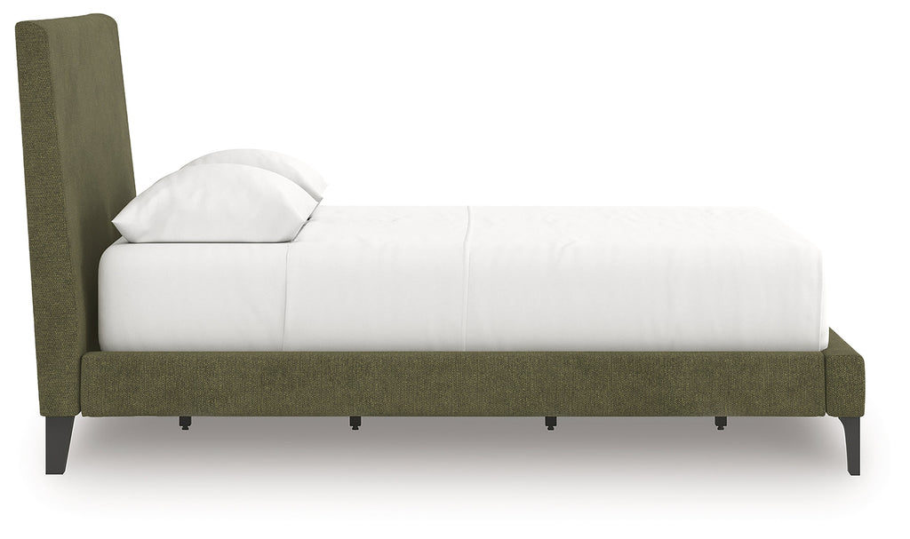 Zadilyn Sage Green Full Upholstered Bed with Roll Slats