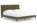 Zadilyn Sage Green King Upholstered Bed with Roll Slats