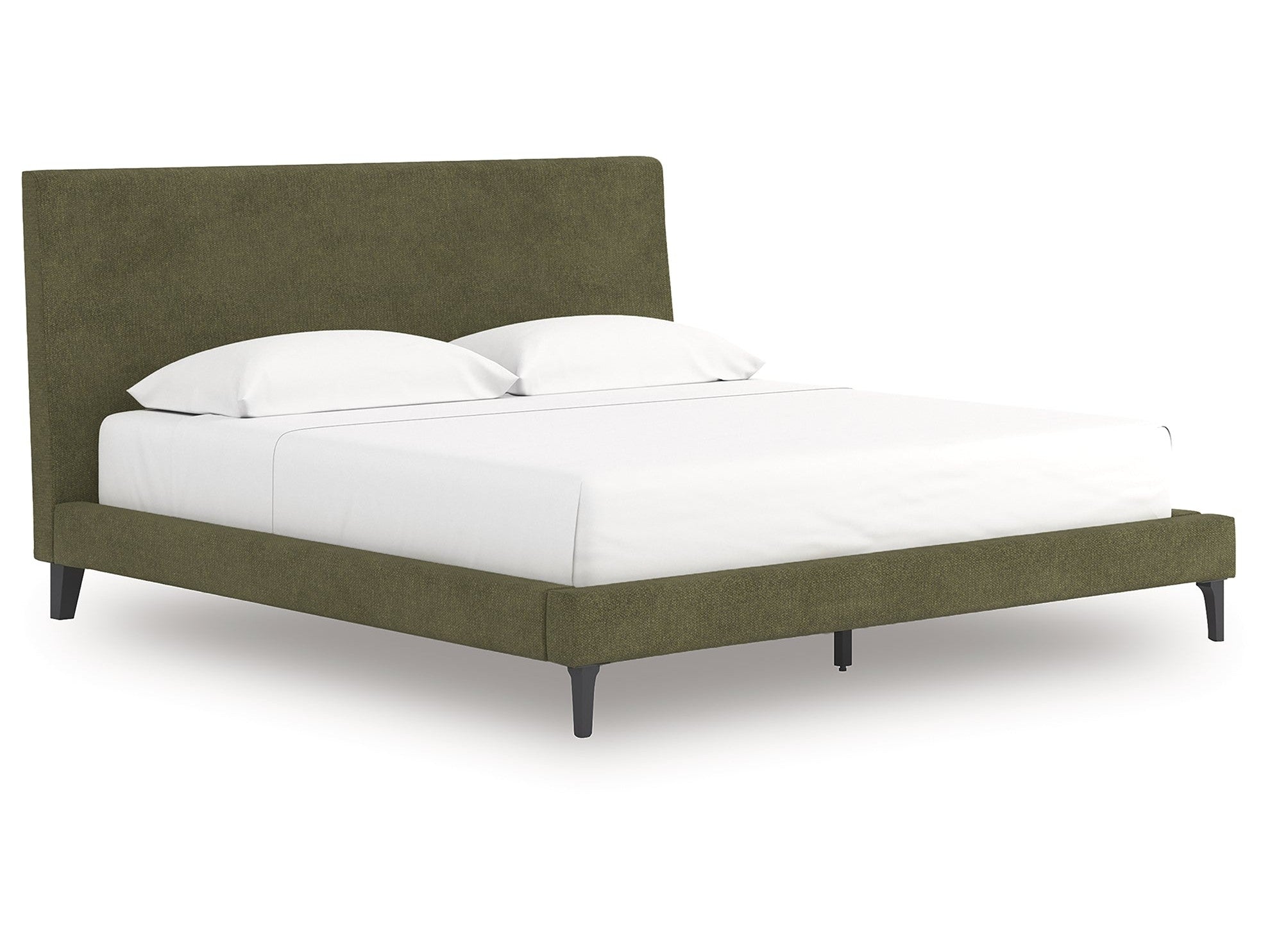 Zadilyn Sage Green King Upholstered Bed with Roll Slats
